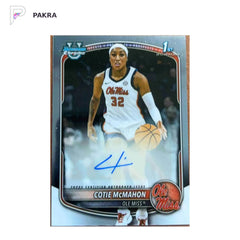 Topps 2025-26 Bowman ChromeCotie McMahon Ole Miss IstBowman Auto CPA-CM shown on a white PAKRA background.