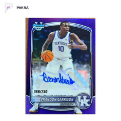 Bowman 2025-26 BrandonGarrison Kentucky WildcatsAutograph /250 Basketball shown on a white PAKRA background.
