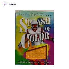 2026 THE UPPER DECK COMPANY JACKSON CANTWELL FOOTBALL relic SM-JC shown on a white PAKRA background.