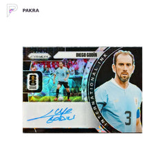 2026 Panini Prizm World Cup Diego Godin Auto Black 1/1 shown on a white PAKRA background.
