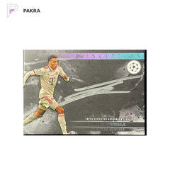 2024-25 Topps Inception UEFA Jamal Musiala Silver Signings Auto #SSAV-JM shown on a white PAKRA background.