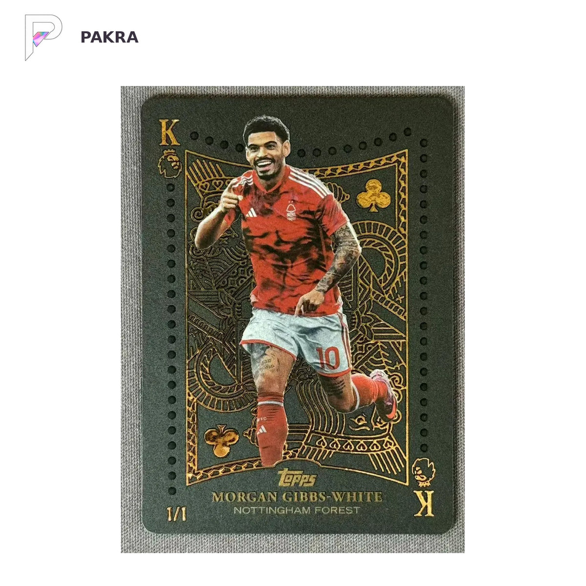 2026-27 Topps Flagship P/L All Kings Morgan Gibbs White #AK10 Gold 1/1 SSP shown on a white PAKRA background.