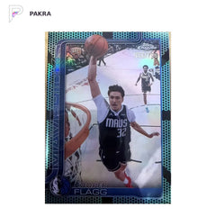Topps chrome Aqua Cooper Flagg RC 33/199 update ssp green shown on a white PAKRA background.