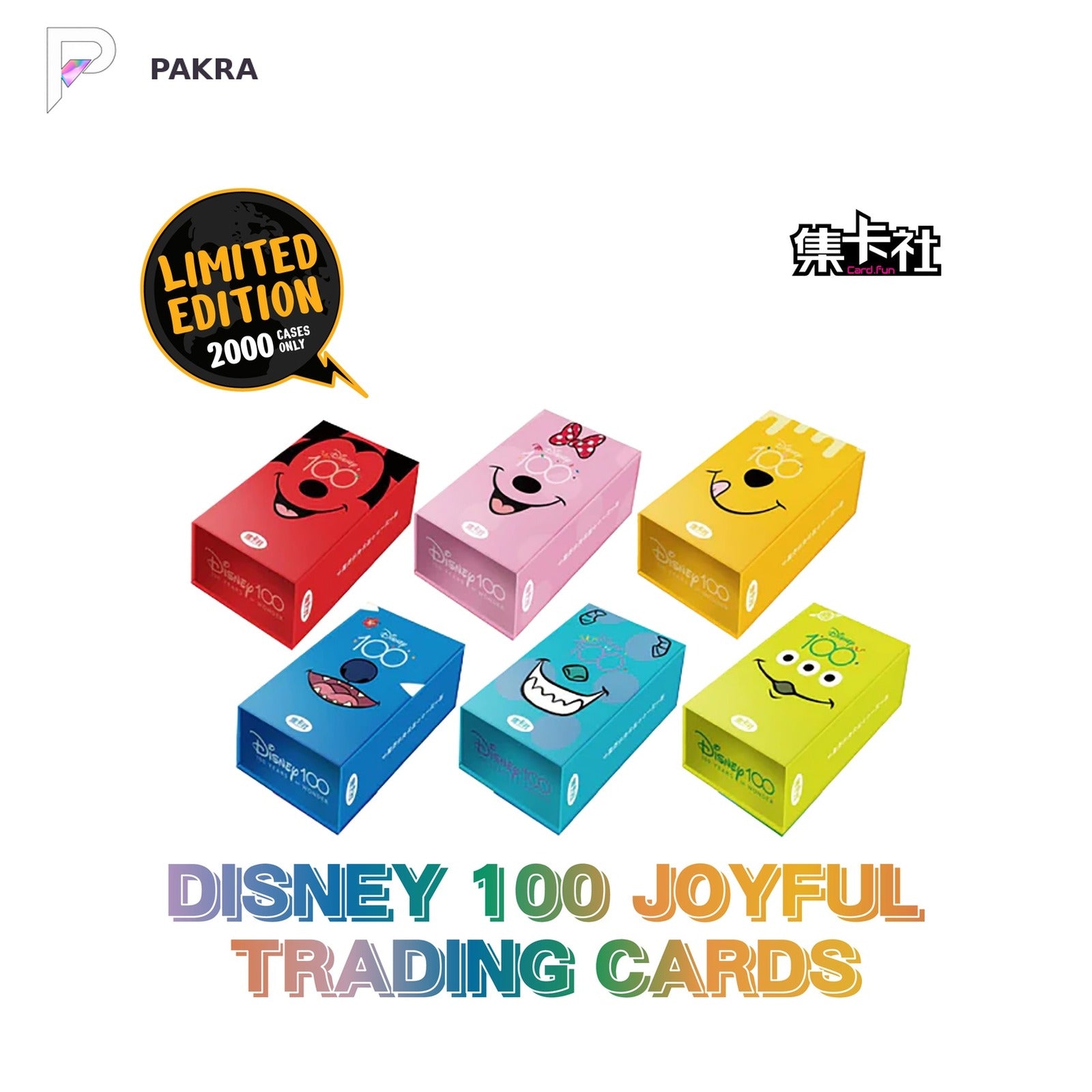 Card.fun Disney 100 Years of Wonder Joyful Collectible Card Box, official product image on a white PAKRA background.