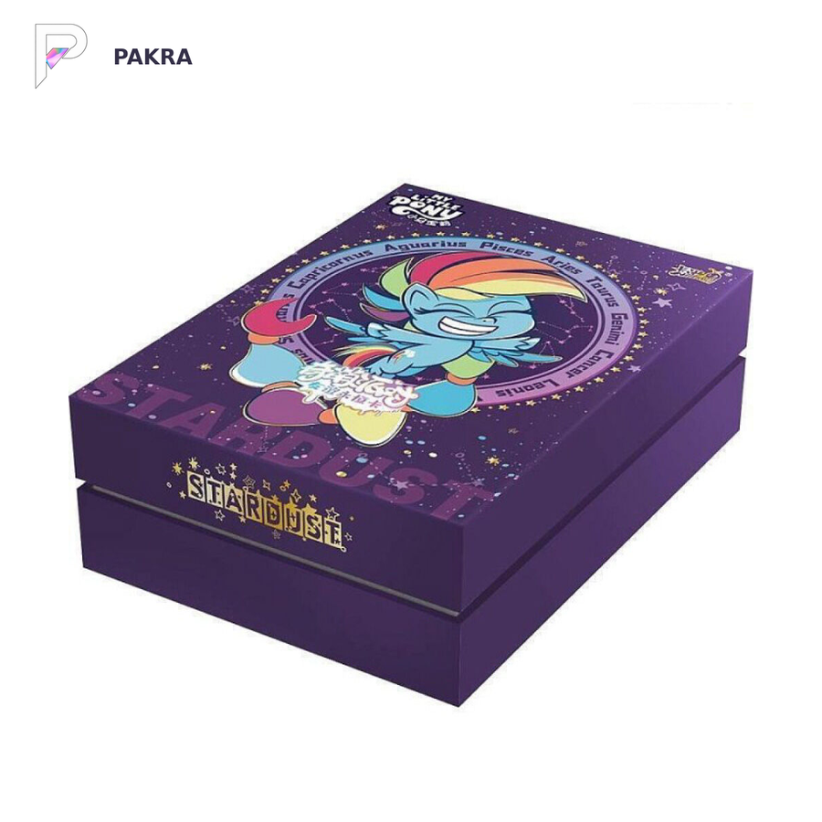 KAYOU My Little Pony Stardust Edition 1 Chinese purple Rainbow Dash gift box on white with approved PAKRA logo