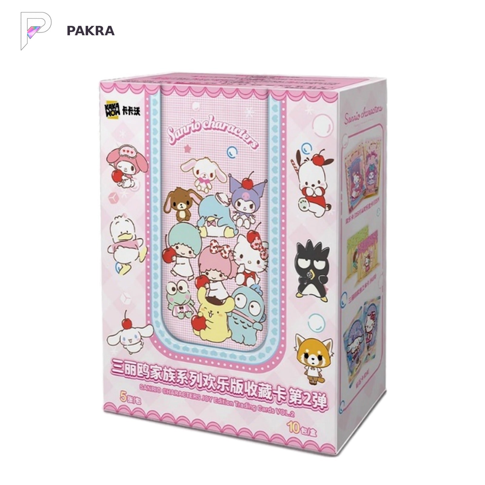 Kakawow Sanrio Characters Family Series Joy Edition Collectible Card Box, official product image on a white PAKRA background.