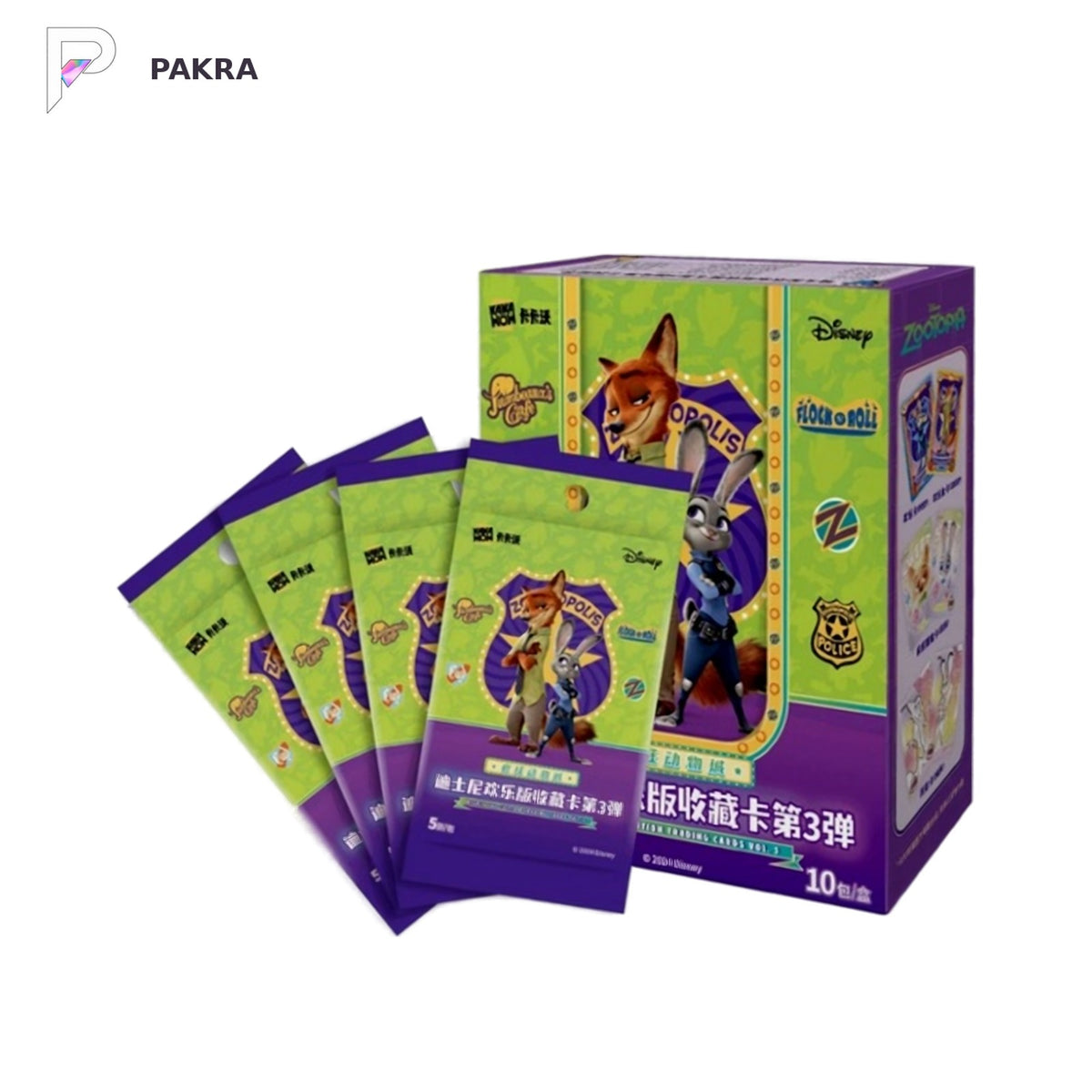Kakawow 2024 Disney Zootopia Joy Edition Collectible Cards Vol.3 Box, official product image on a white PAKRA background.