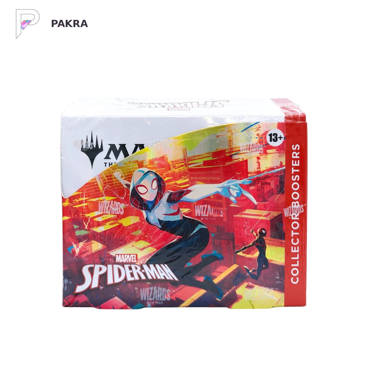 Magic: The Gathering Marvel's Spider-Man Collector Booster Box - English, official product image on a white PAKRA background.