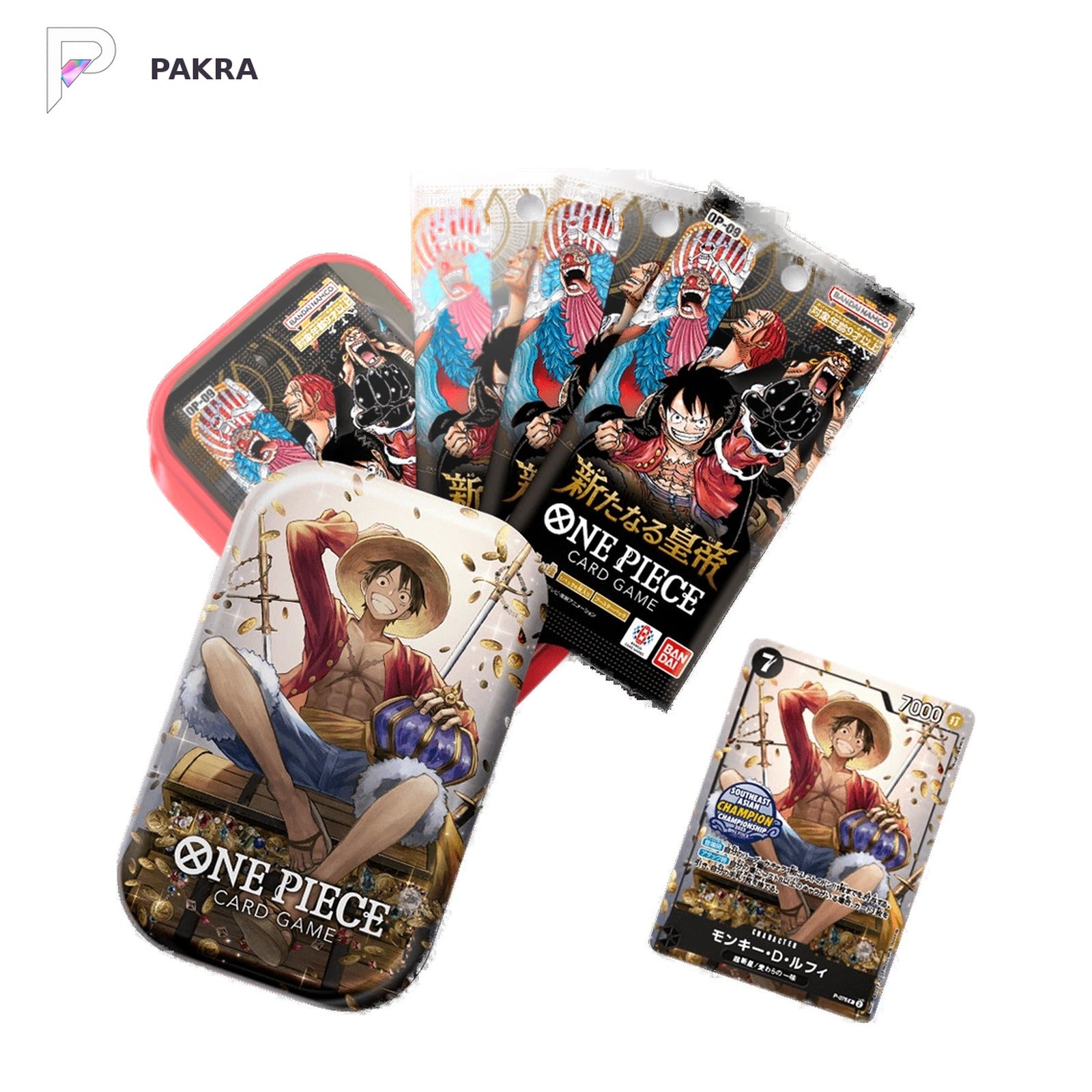 ONE PIECE Card Game Mini Tin Pack Set Vol.3 - Japanese, official product image on a white PAKRA background.