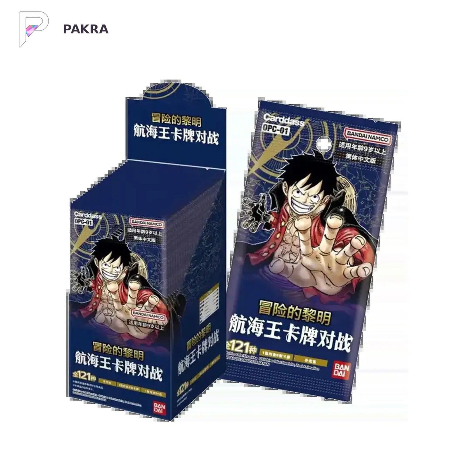 ONE PIECE Card Game OPC-01 Romance Dawn Simplified Chinese Booster Case - 12 Boxes, official product image on a white PAKRA background.