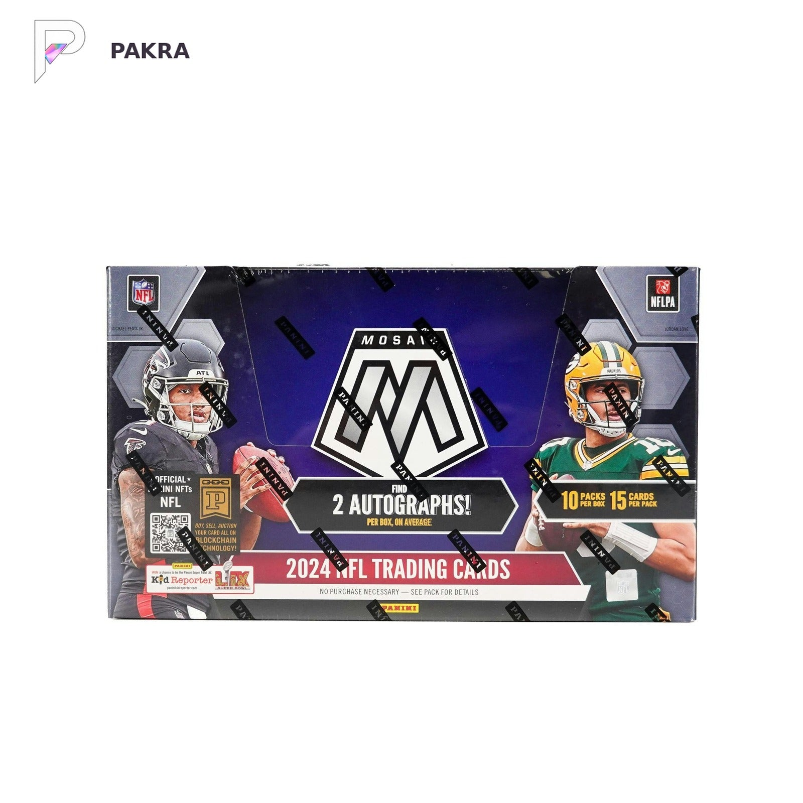 2024 Panini Mosaic NFL Football Hobby International Box, official product image on a white PAKRA background.