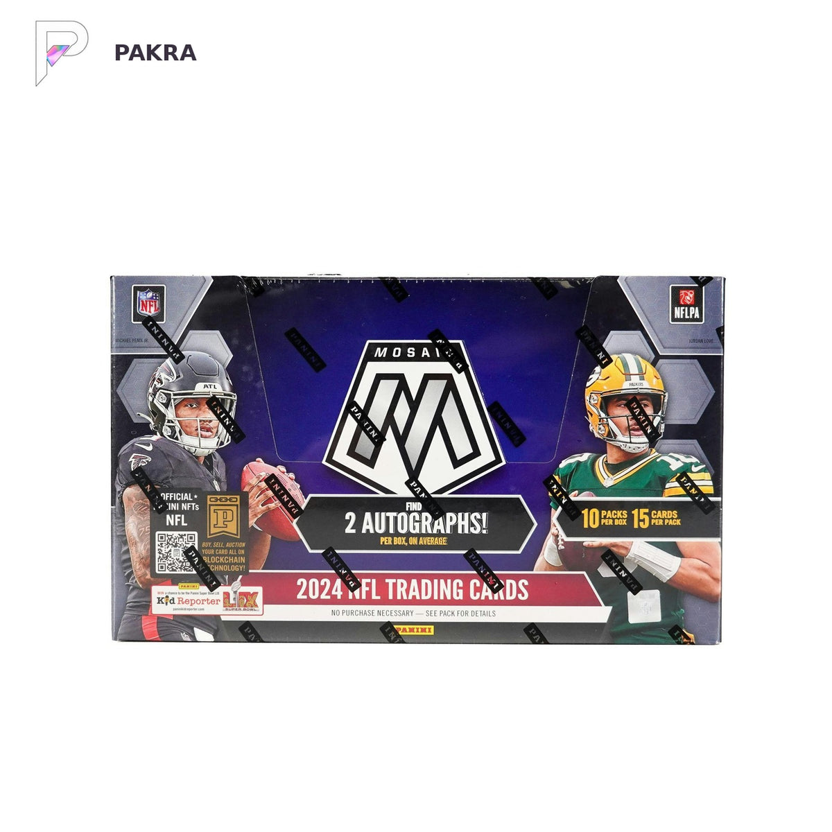 2024 Panini Mosaic NFL Football Hobby International Box, official product image on a white PAKRA background.