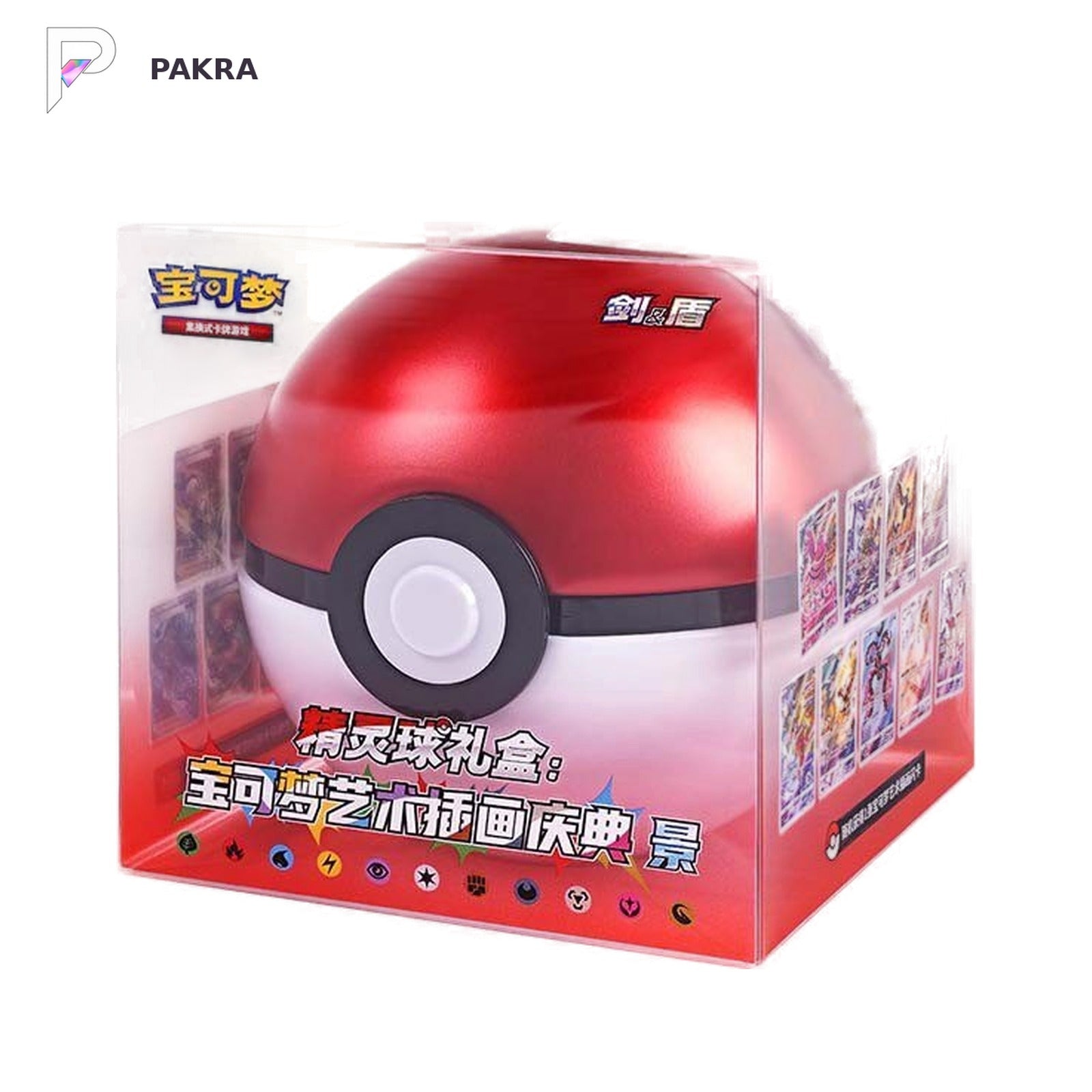 Pokémon TCG Pikachu Legend Gala Ball Gift Box - Simplified Chinese, official product image on a white PAKRA background.