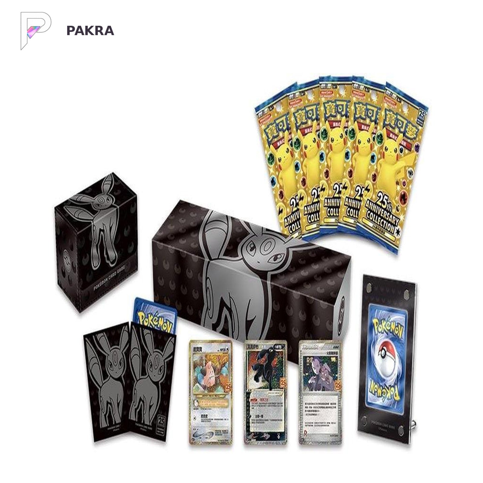 Pokémon TCG 25th Anniversary Umbreon Premium Gift Box - Traditional Chinese, official product image on a white PAKRA background.