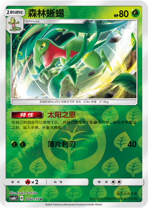 Grovyle CSM1bC-016 U Foil — Simplified Chinese Pokémon card