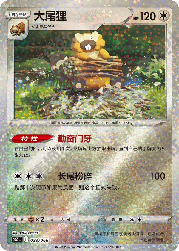 Bibarel CSZC-023/066 Unmarked — Simplified Chinese Pokémon card
