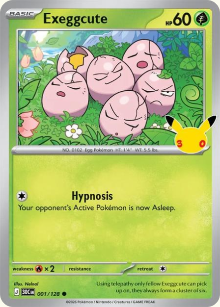 Pokémon Exeggcute 30C-001/128 — English Single Card