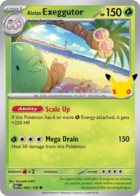Pokémon Alolan Exeggutor 30C-002/128 — English Single Card
