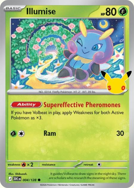 Pokémon Illumise 30C-004/128 — English Single Card
