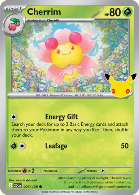 Pokémon Cherrim 30C-007/128 — English Single Card