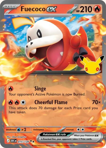 Pokémon Fuecoco ex 30C-015/128 — English Single Card