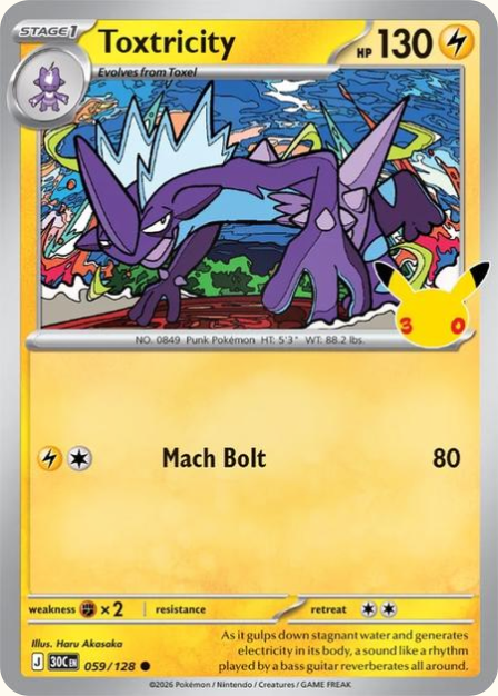 Pokémon Toxtricity 30C-059/128 — English Single Card