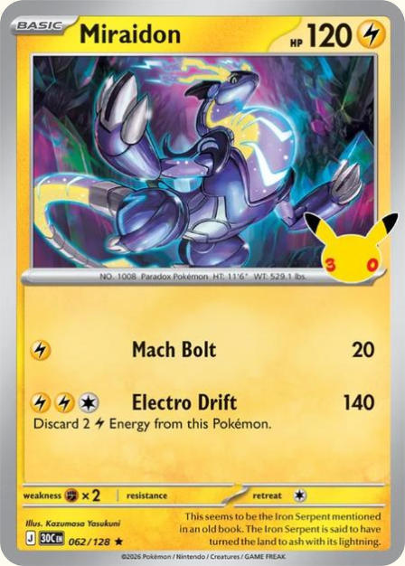 Pokémon Miraidon 30C-062/128 — English Single Card