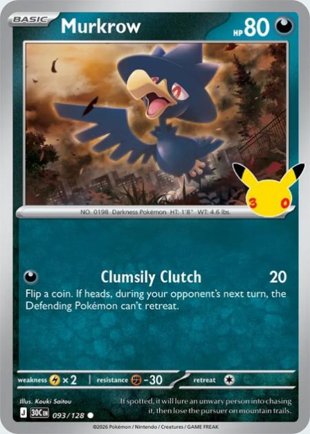Pokémon Murkrow 30C-093/128 — English Single Card