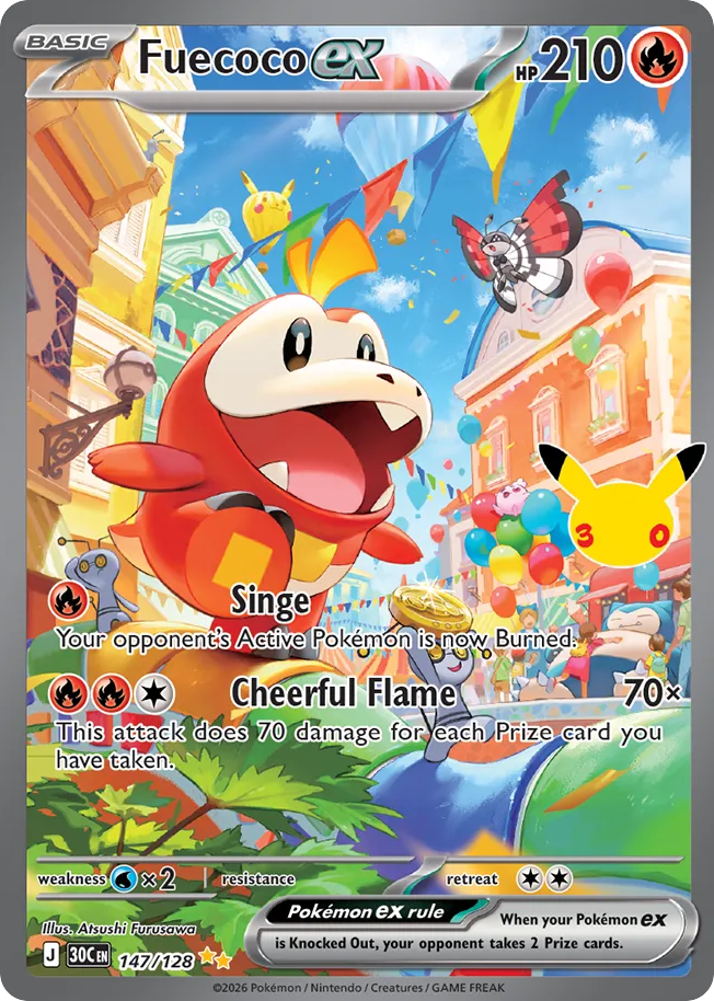 Pokémon Fuecoco ex 30C-147/128 — English Single Card