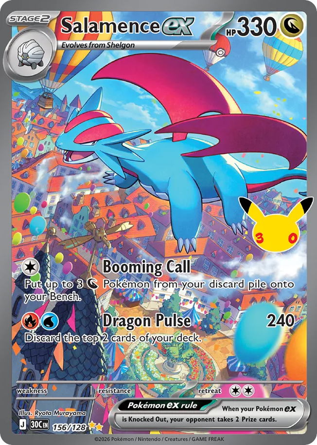 Pokémon Salamence ex 30C-156/128 — English Single Card
