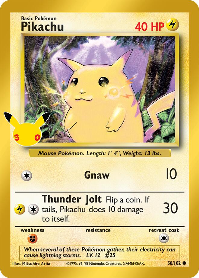 Pokémon Pikachu BASE-58(30C) — English Single Card