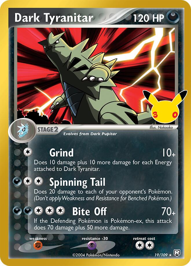 Pokémon Dark Tyranitar EXRR-19(30C) — English Single Card