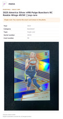 Item details and original photo for 2025 America Silver #PB Paige Bueckers RC Rookie Wings 49/50 🔥🔥ssp rare.
