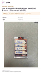 Item details and original photo for Leaf Octographics 8 Auto /5 Scoot Henderson Brandon Miller max christie OBO.