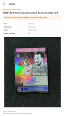 Item details and original photo for 2020-21 Panini Illusions Jalen Brunson Auto 4/5.