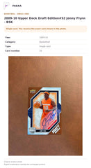 Item details and original photo for 2009-10 Upper Deck Draft Edition#52 Jonny Flynn - BSK.