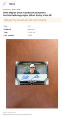 Item details and original photo for 2024 Upper Deck GoodwinChampions HorizontalAutographs Ethan Petry #HA-EP.