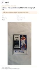 Item details and original photo for kaleena mosquada lewis 2015 rookie autograph /23.