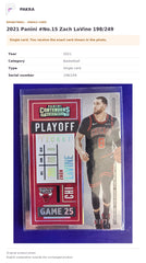 Item details and original photo for 2021 Panini #No.15 Zach LaVine 198/249.