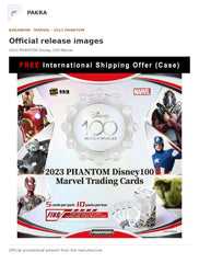 Official release image for Kakawow 2023 PHANTOM Disney 100 Marvel Collectible Cards Box.