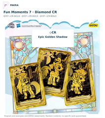 Original QY07 Diamond CR Epic Golden Shadow cards: Twilight Sparkle QY07-◇CR-001L5, Pinkie Pie 002L5 and Rainbow Dash 003L5