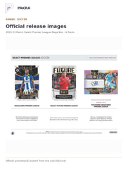 Official release image for 2022-23 Panini Select Premier League Mega Box - 6 Packs.