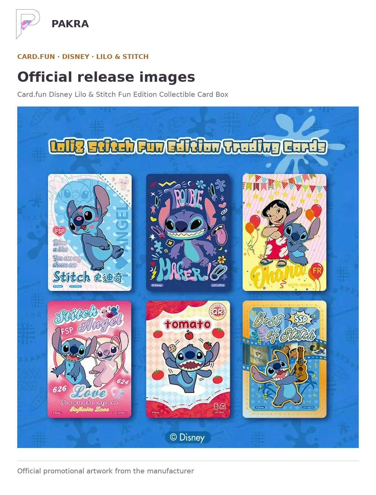 Official release image for Card.fun Disney Lilo & Stitch Fun Edition Collectible Card Box.