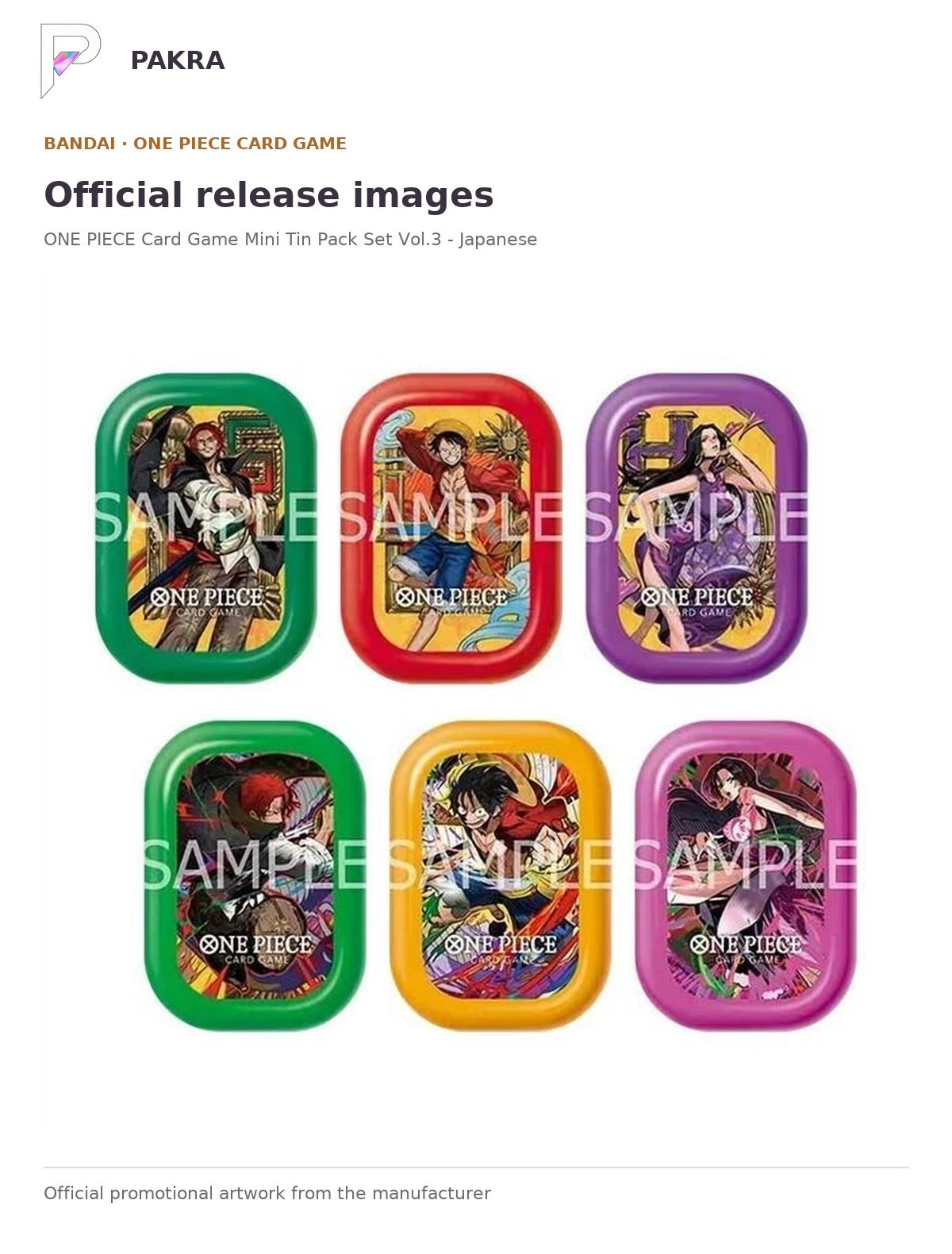 Official release image for ONE PIECE Card Game Mini Tin Pack Set Vol.3 - Japanese.