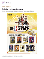 Official release image for 2025-26 Topps Match Attax NBA Super Pack Edition - Sealed Case of 36 Boxes.