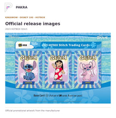 Official release image for Kakawow 2023 HOTBOX Disney Stitch Collectible Cards Box.