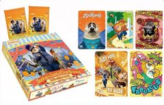 Card.fun Disney Zootopia Joyful City collectible card box, two packs and five example cards including Judy Hopps, Nick Wilde and Clawhauser