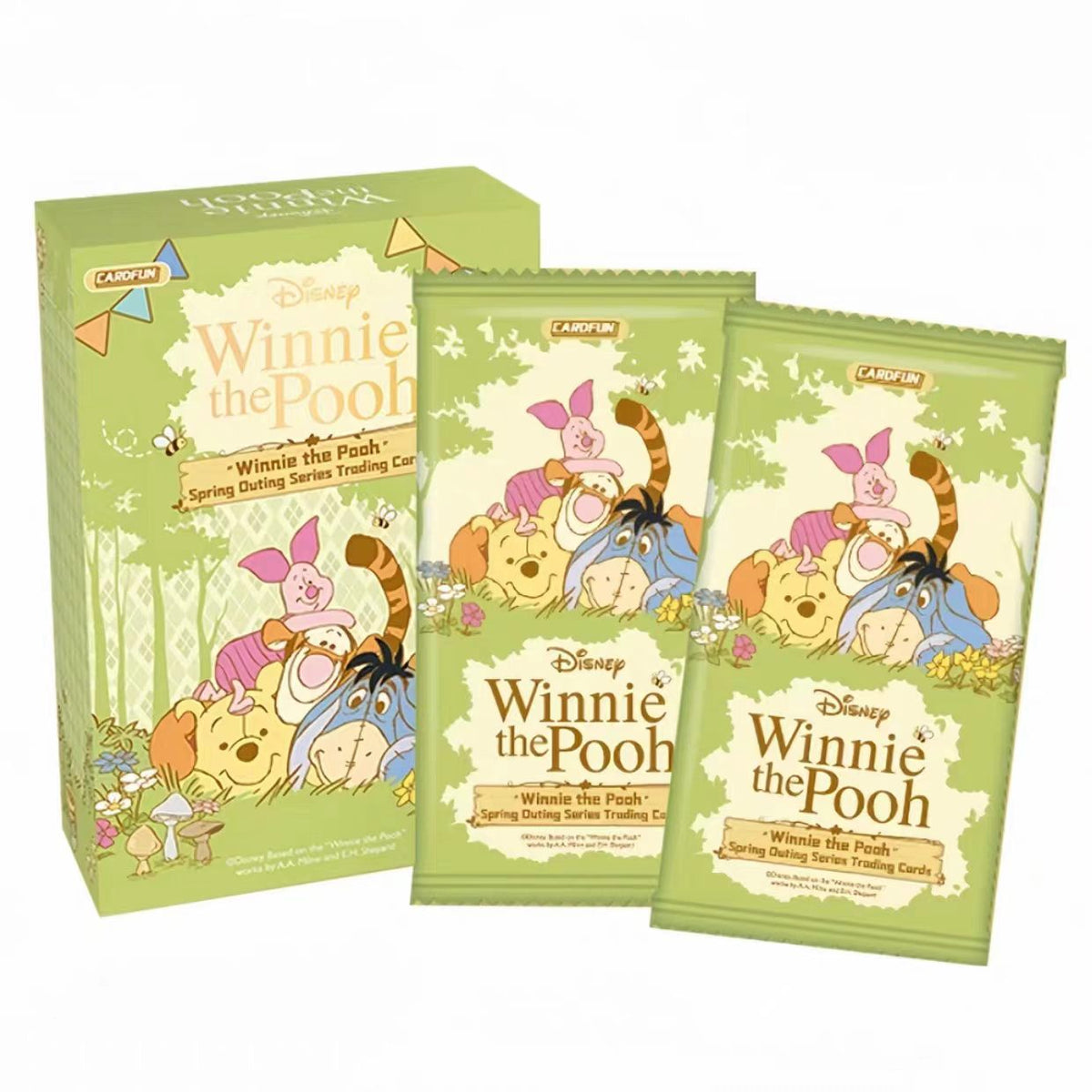 Green CARDFUN Disney Winnie the Pooh Spring Outing Series trading card box and packs