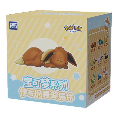 HOLLY BOX Pokémon Eevee and Eeveelutions Sleeping Pose single blind box, Simplified Chinese packaging