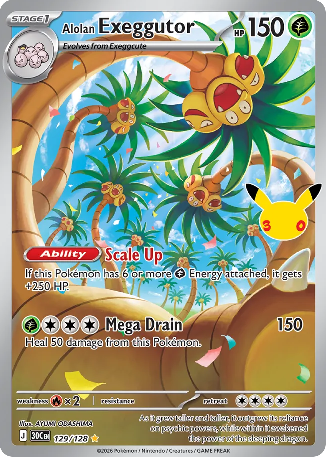 Pokémon Alolan Exeggutor 30C-129/128 — English Single Card